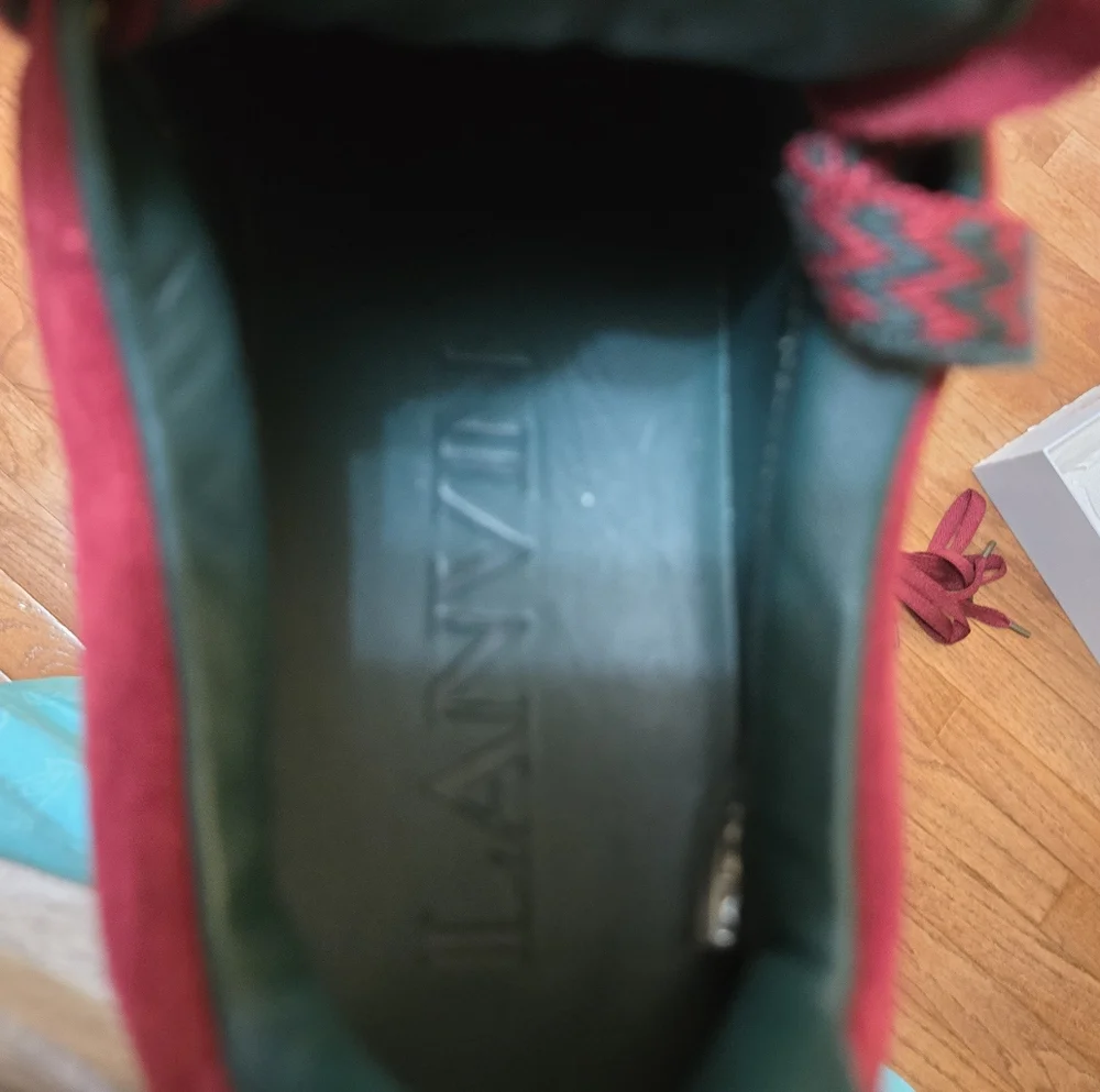 Lanvin Red High-Top Sneakers with Suede Finish - Picture 10 of 12